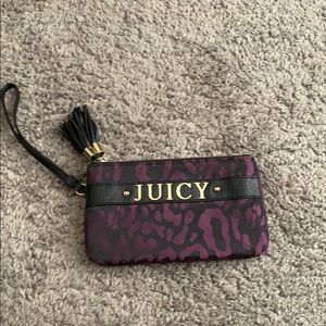 Juicy leopard wristlet with 2 zipper pockets